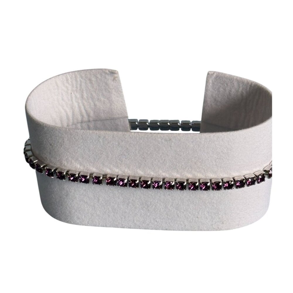 Oliver Weber Amethyst Swarovski Crystal Stretch Bracelet In Gift Box - Picture 5 of 8